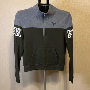 PINK Victoria's Secret Gray and Green  Sweater